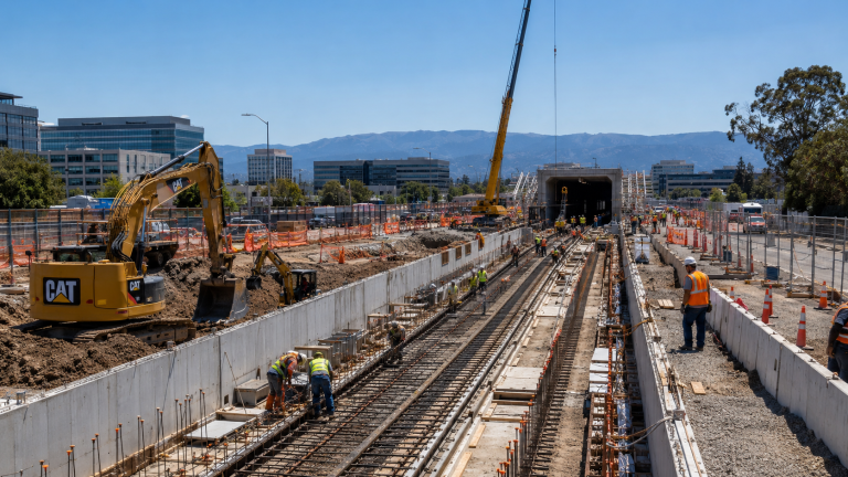 BART Silicon Valley Phase II construction site near San Jose and Santa Clara