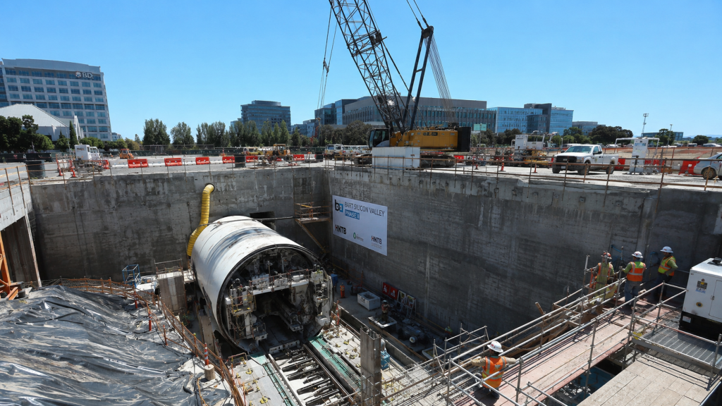 Tunnel launch construction for BART Silicon Valley Phase II in Santa Clara County